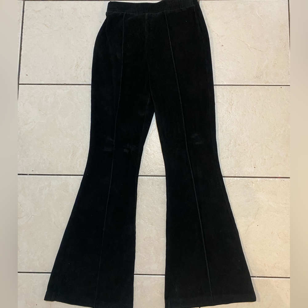 black corduroy flair pants